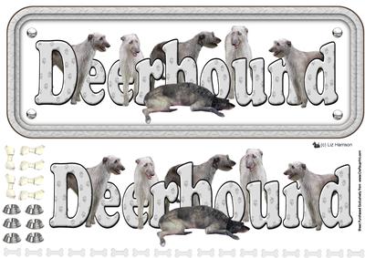 Deerhound Name Sign 3D Decoupage