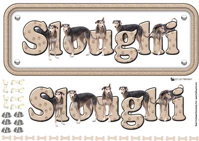 Sloughi Name Sign 3D Decoupage