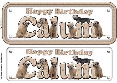 Calum & Border Terrier Name Sign