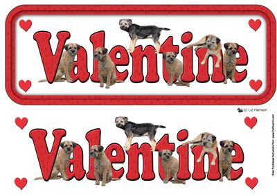 Border Terrier Valentine Sign 3D Decoupage