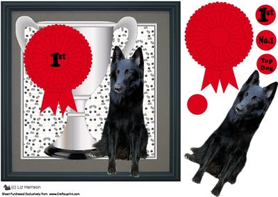 Belgian Shepherd Dog (groenendael) Trophy & Rosette Card