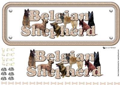 Belgian Shepherd Dog Name Sign 3D Decoupage
