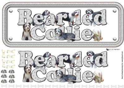 Bearded Collie Name Sign 3D Decoupage