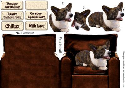 Cardigan Welsh Corgi Armchair 3D Decoupage