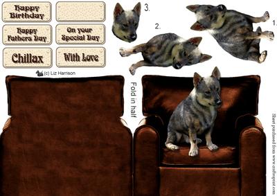 Swedish Vallhund Armchair 3D Decoupage