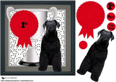 Giant Schnauzer Trophy & Rosette 8x8 Card