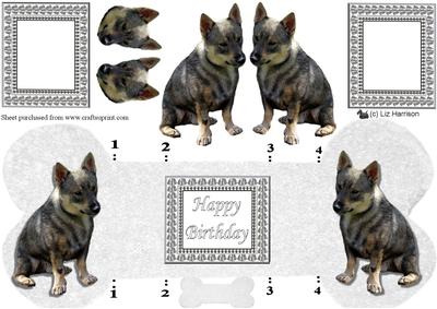 Swedish Vallhund Bone Shaped Card