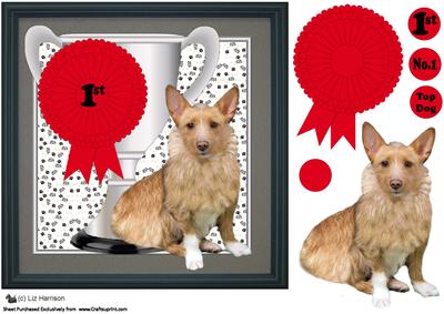 Portuguese Podengo (warren Hound) Trophy & Rosette 8x8 Card