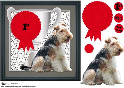 Fox Terrier,wire,trophy & Rosette 8x8 Card