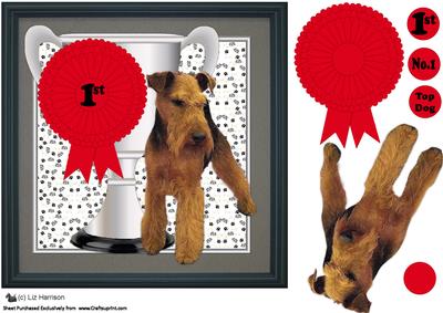 Welsh Terrier Trophy & Rosette 8x8 Card