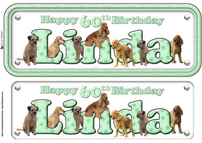 Linda 60th Birthday Dogs Name Sign