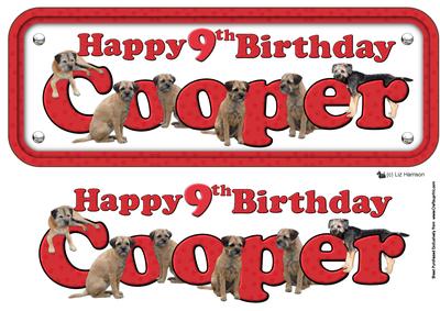 Cooper & Border Terriers Name Sign 3D Decoupage