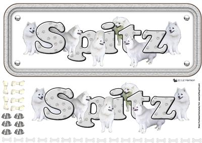 Spitz Dog Name Sign 3D Decoupage