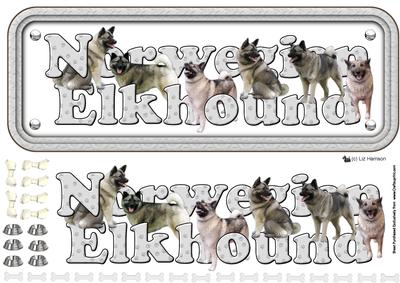Norwegian Elkhound Name Sign 3D Decoupage