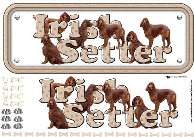 Irish Setter Name Sign 3D Decoupage