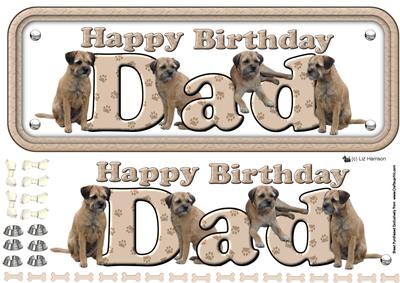 Dad & Border Terriers Name Sign 3D Decoupage