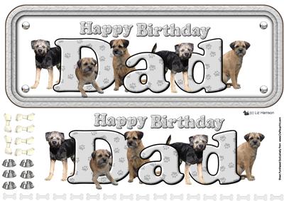 Dad & Border Terriers Name Sign 3D Decoupage