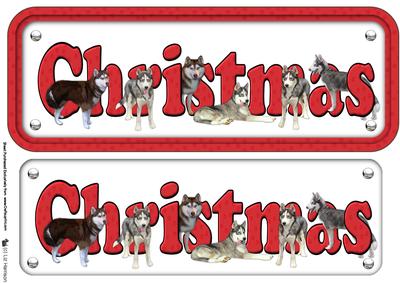 Siberian Husky Christmas Sign