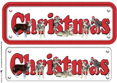 Siberian Husky & Hats Christmas Sign