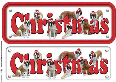 St Bernard & Hats Christmas Sign