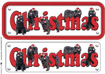 Newfoundland & Hats ,black,christmas Sign 3D Decoupage