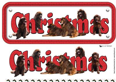 Newfoundland,brown,christmas Sign 3D Decoupage