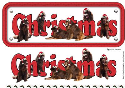 Newfoundland & Hats ,brown,christmas Sign 3D Decoupage