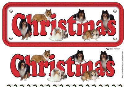 Collie Christmas Name Sign 3D Decoupage