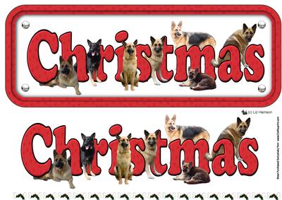 German Shepherd Christmas Sign 3D Decoupage
