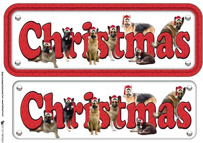 German Shepherd & Hats Christmas Sign