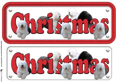 Old English Sheepdog Christmas Sign
