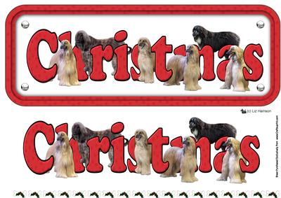 Afghan Hound Christmas Sign 3D Decoupage