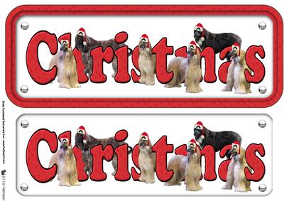 Afghan Hound & Hats Christmas Sign
