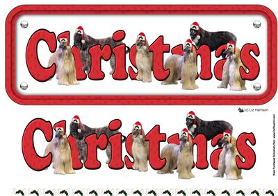 Afghan Hound & Hats Christmas Sign 3D Decoupage