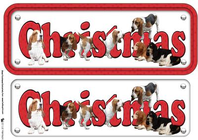 Basset Hound Christmas Sign