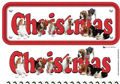 Basset Hound Christmas Sign 3D Decoupage