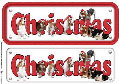 Basset Hound & Hats Christmas Sign