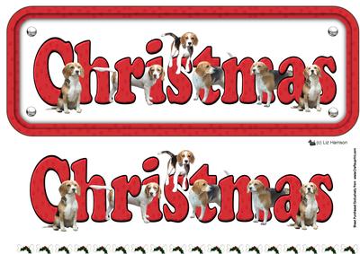 Beagle Christmas Sign 3D Decoupage