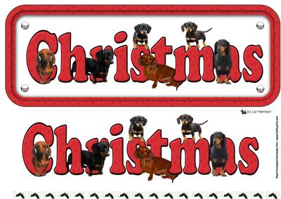 Dachshund Christmas Sign 3D Decoupage