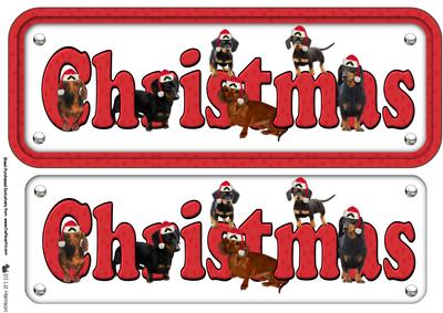 Dachshund & Hats Christmas Sign