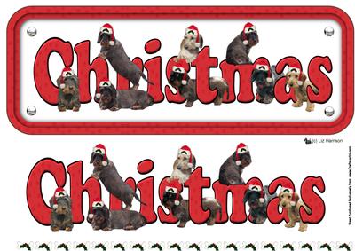 Dachshund, Wire Haired, & Hats Christmas Sign 3D Decoupage
