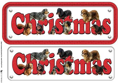 Dachshund, Long Haired, Christmas Sign