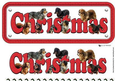 Dachshund, Long Haired, Christmas Sign 3D Decoupage