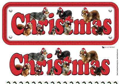 Dachshund, Long Haired, & Hats Christmas Sign 3D Decoupage