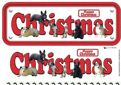 Scottie & Jack Russell Christmas Sign 3D Decoupage