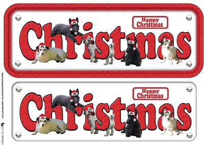 Scottie & Jack Russell with Hats Christmas Sign