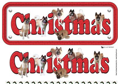 Akita Christmas Sign 3D Decoupage