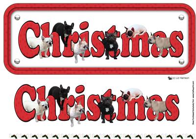 French Bulldog Christmas Sign 3D Decoupage