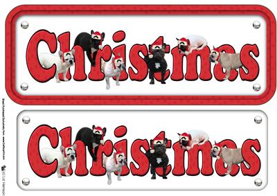 French & Hats Bulldog Christmas Sign