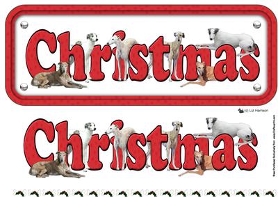 Greyhound Christmas Sign 3D Decoupage